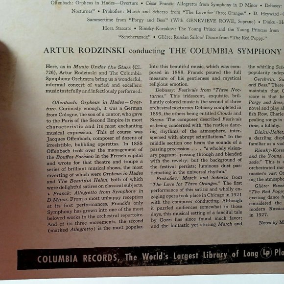 Rhapsody Artur Rodzinski The Columbia Symphony Orchestra 50s *MINOR WEAR - Picture 5 of 14